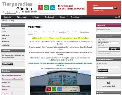 Onlineshop Tierparadies G�dden Ansicht 1